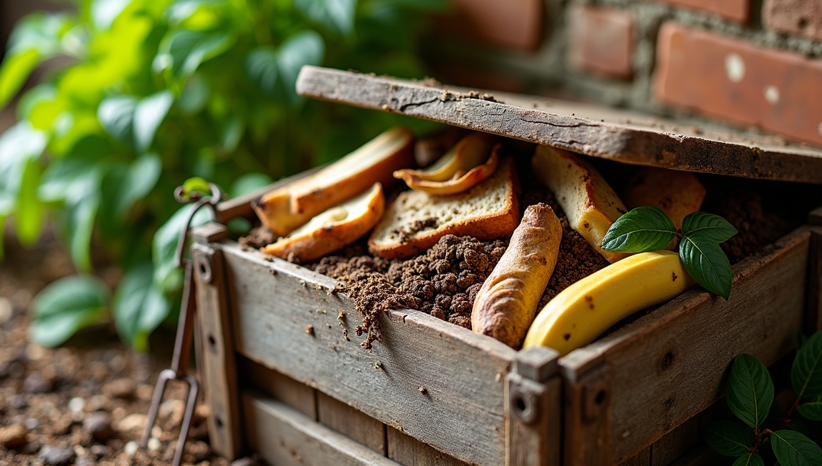 Healthy soil with compost